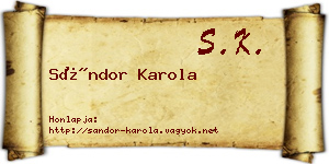 Sándor Karola névjegykártya