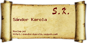 Sándor Karola névjegykártya