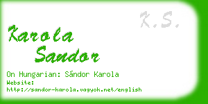 karola sandor business card